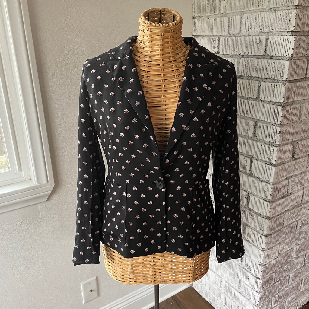 Joie Silk Classic Flower Print Blazer S